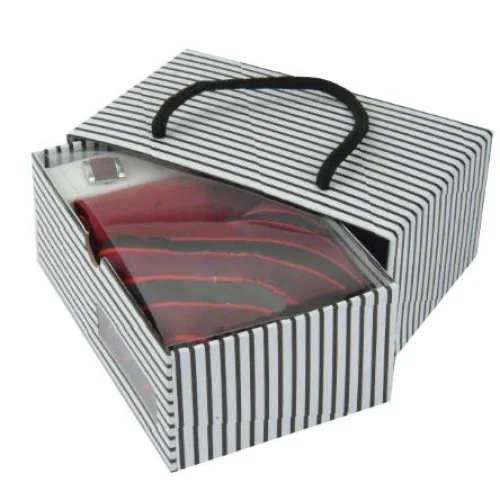 Black & Maroon Striped Tie, Pocket Square & Cufflinks Set